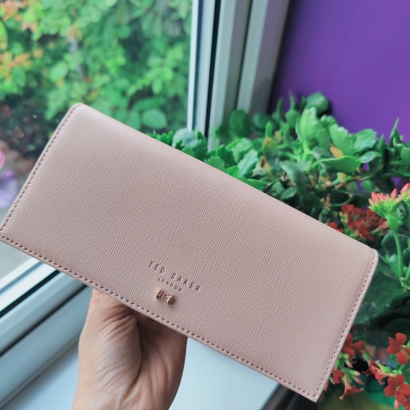 Ted Baker Leather Pale Pink Bow Matinee Purse New - Picture 11 of 13